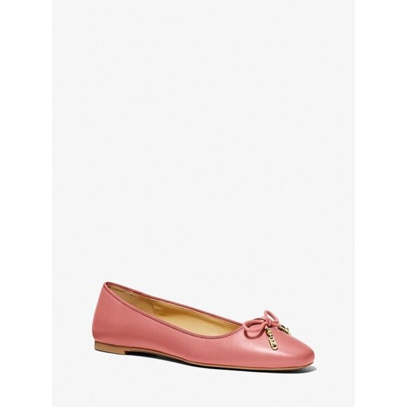 Michael kors Nori Leather Ballet Flat Shoes Women Sunset Rose Leather Almond toe - Picture 5 of 5
